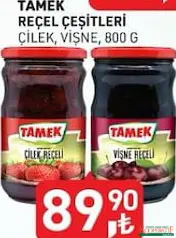 TAMEK REÇEL ÇEŞİTLERİ 800 G fiyat ve kampanya bilgisi